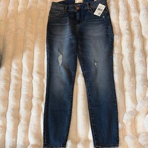 Kut from the Kloth Distressed Dark Blue Skinny Jeans